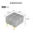 22 Inches Anti-Scratch Leather Storage Ottoman, Pet Friendly Entryway Bench With Golden Stainless Steel Legs, Gray