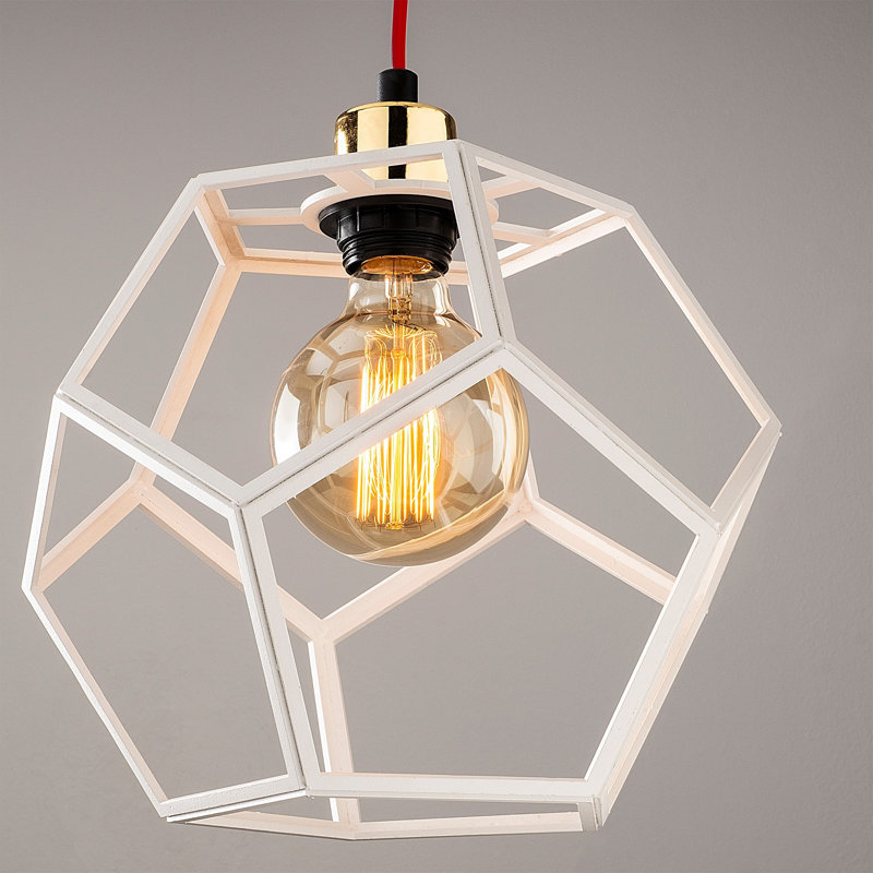 Luminaire suspendu géométrique à 3 lumières pour îlot de cuisine Haxby, Blanc