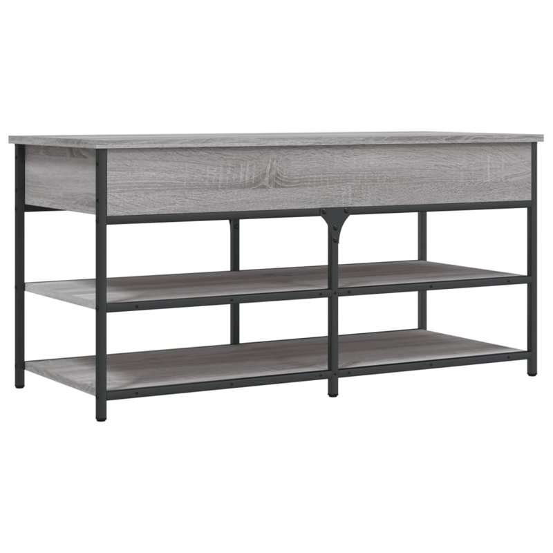 4 Pair Shoe Storage Bench, Grey Sonoma