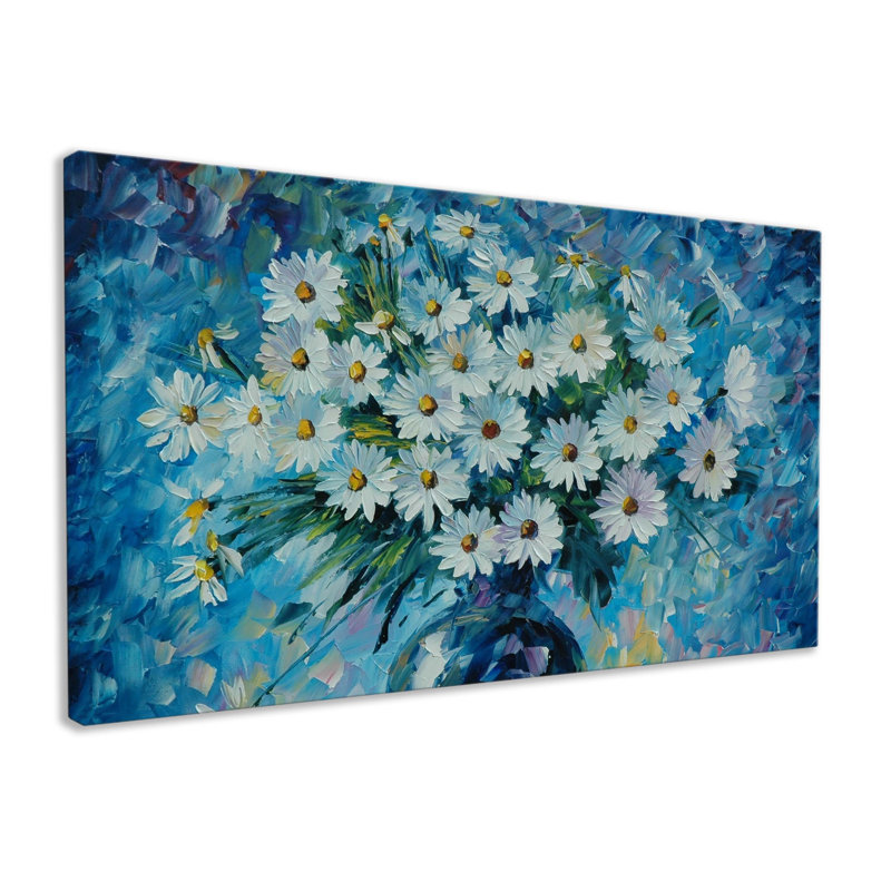 White Daisy Bouquet - Wrapped Canvas Print, 76cm H x 127cm W