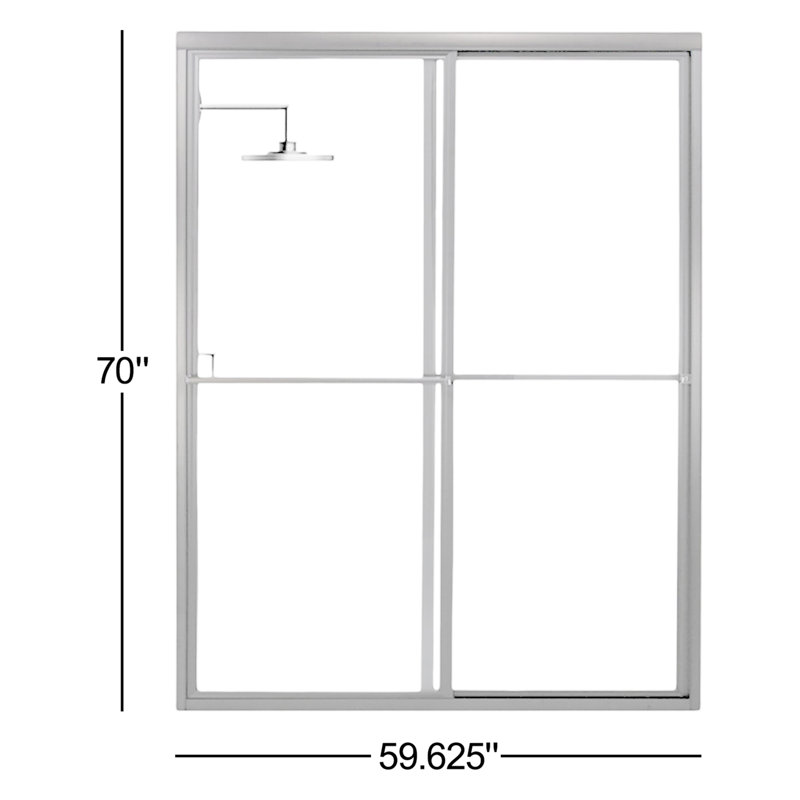 Newport Series 70 in. H Bypass Framed Shower Door with Header, Clear, Matte Black