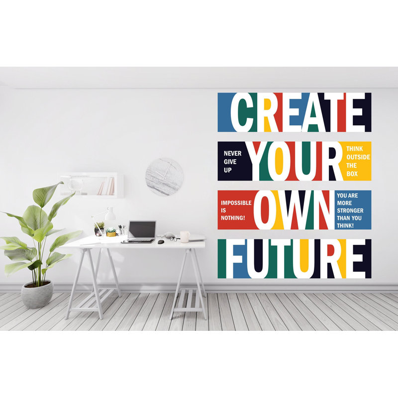 Créez votre propre idée de décalcomanie murale pour le futur bureau, H 50 po x l 61 po