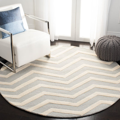Sanyla Hand Tufted Wool Chevron Rug