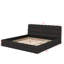 Lit tapissier avec tête de lit, lit plateforme avec pieds de support, base de lit en molleton berbère-716210086