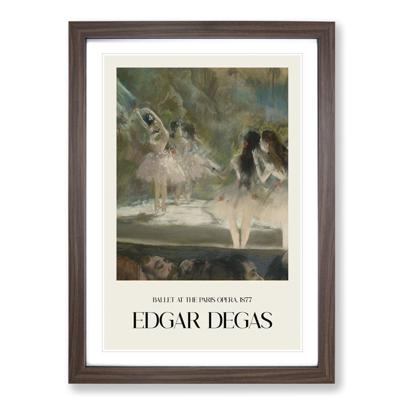 Ballet at the Paris Opera by Edgar Degas - Picture Frame Graphic Art, 48cm H x 36cm W x 2cm D, Walnut Framed