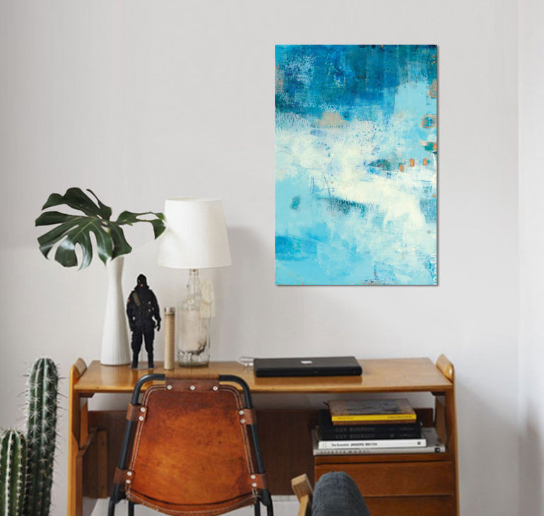 « kenning ii », reproduction de peinture à l’huile sur toile tendue, H 18 po x l 12 po x P 1,5 po, Toile tendue, Pas de tapis