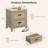 21.3'' W 2-Drawer Nightstand With Charging Station Boho End Table