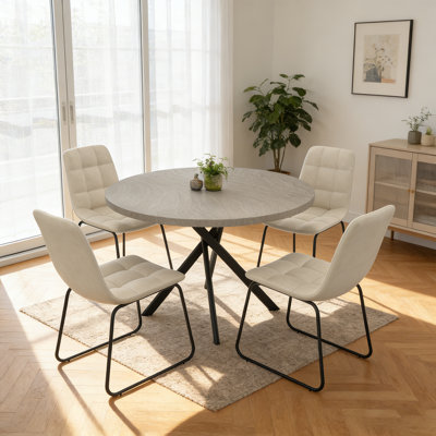 Ensemble de table de salle à manger de 43,4 pouces pour 4 personnes, petit ensemble de café moderne Mid-Century pour la salle à manger