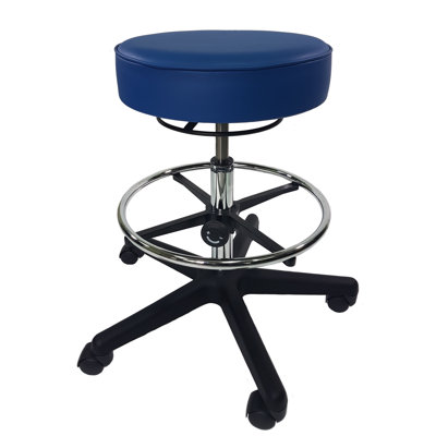 Pellegrino Adjustable Height Ergonomic Lab Stool with Footring and Wheels