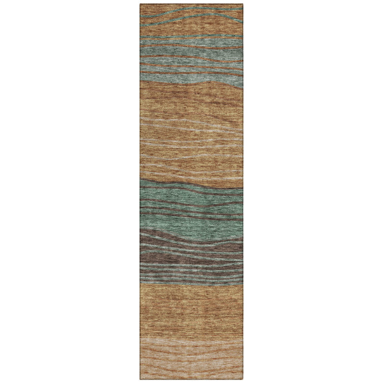 Washable Striped Indoor / Outdoor Rug