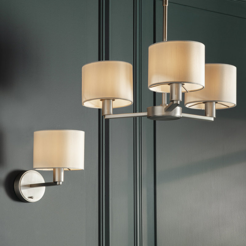 Katrina Armed Sconce, Matte Nickel/White