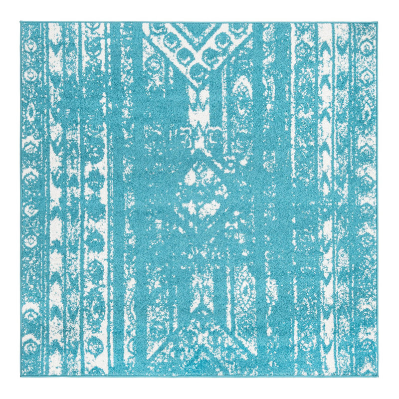 Geometric Indoor Rug, Square 5'3"