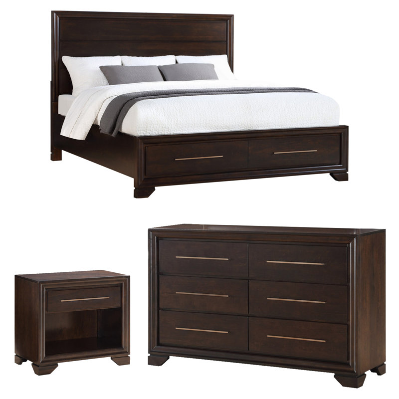 Ensemble de chambre configurable avec lit plateforme et rangement Alysianna