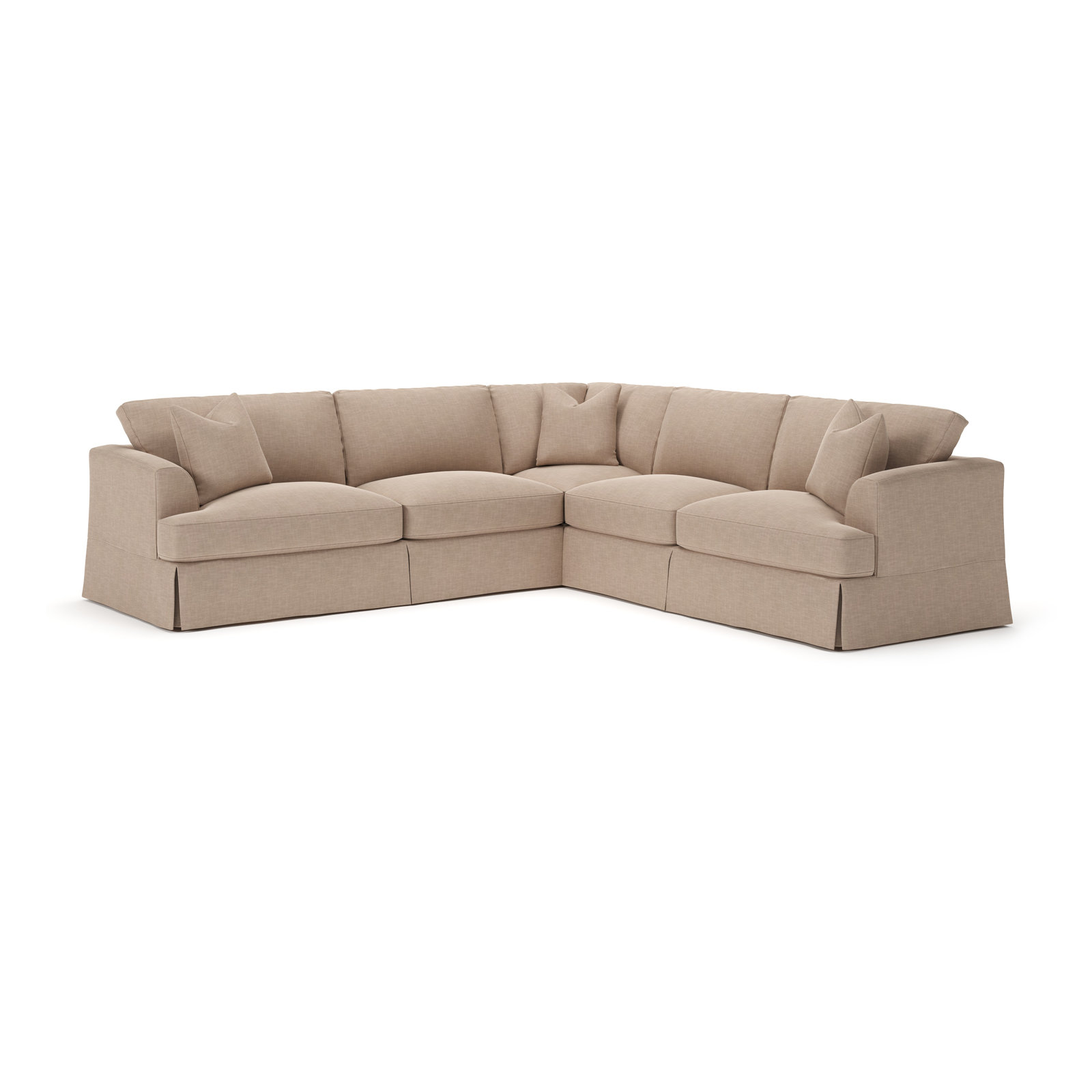 Lucia L-Sectional, Conversation Linen Basketweave, Right Hand Facing