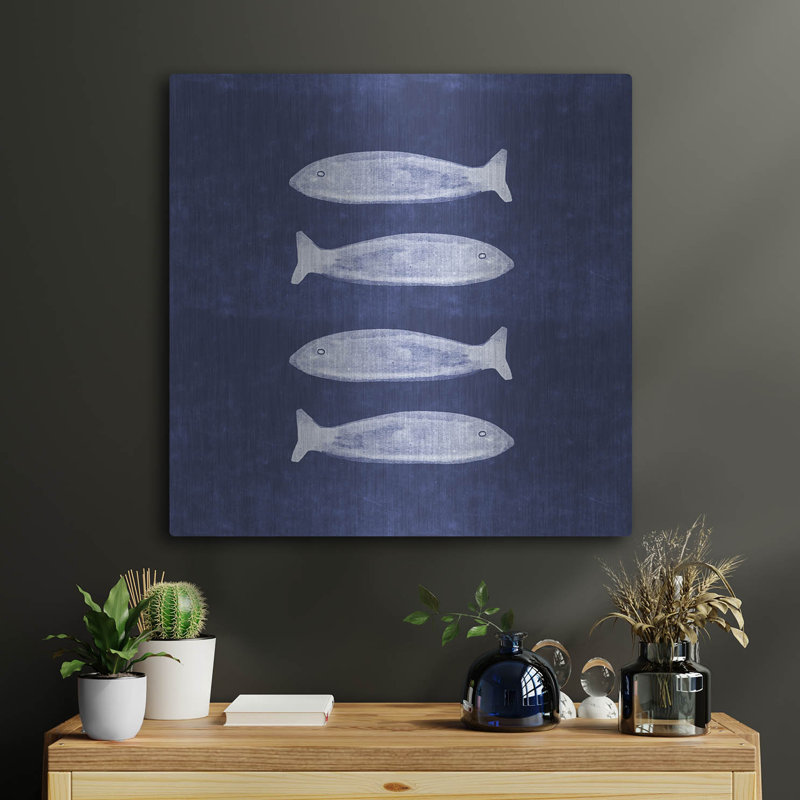 «Indigo Fish» par Linda Woods, H 24 po x l 24 po