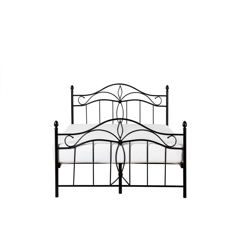 Gena UK Double - DE 135 X 190 Cm Metal Bed, Black 