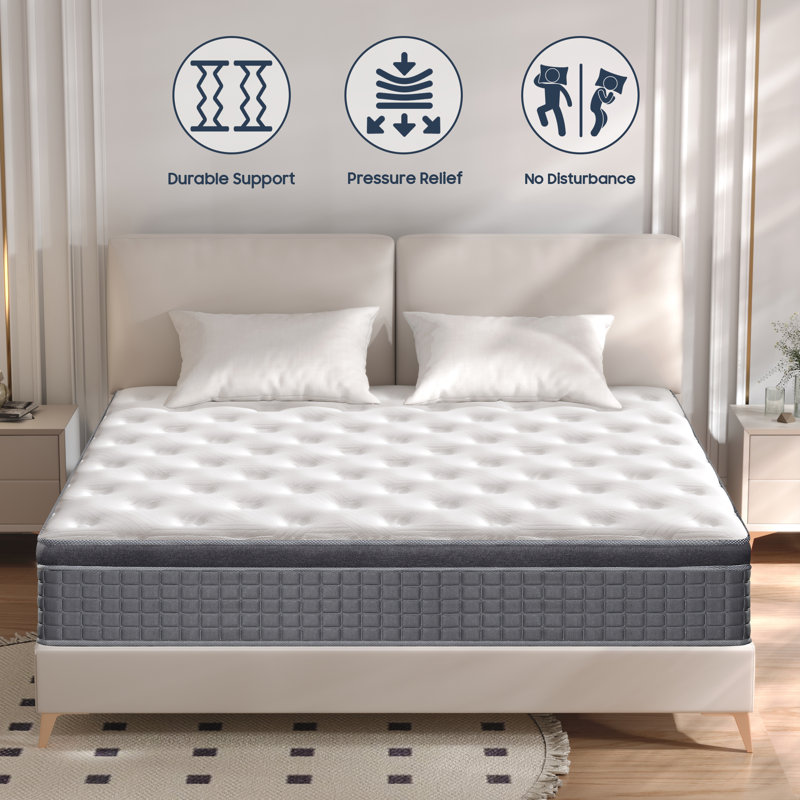 Medium Pocket Spring Hybrid Mattress with CertiPUR-US Certified Foam, 12", Queen