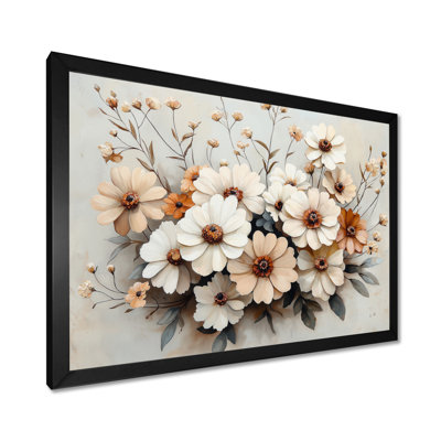 «Ilmar Zinnias Flowers Winter Hues I», art mural Zinnias