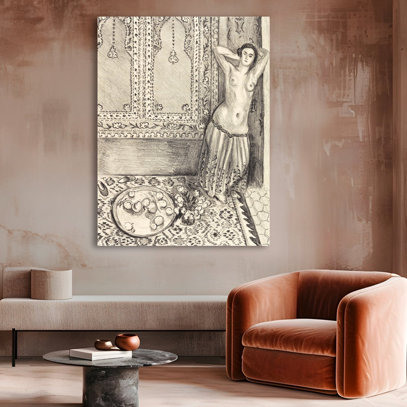3HM7490 Standing Odalisque With Fruit Tray by Henri Matisse - Wrapped Canvas Print, 100 cm H x 70 cm W