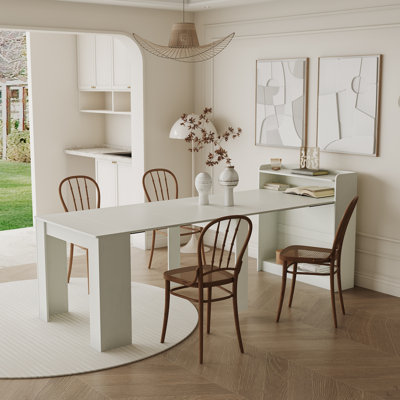 Table de salle à manger extensible moderne avec rangement