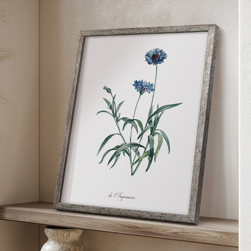 Reproduction encadrée bleu impérial - bois massif, H 11 po x l 9 po