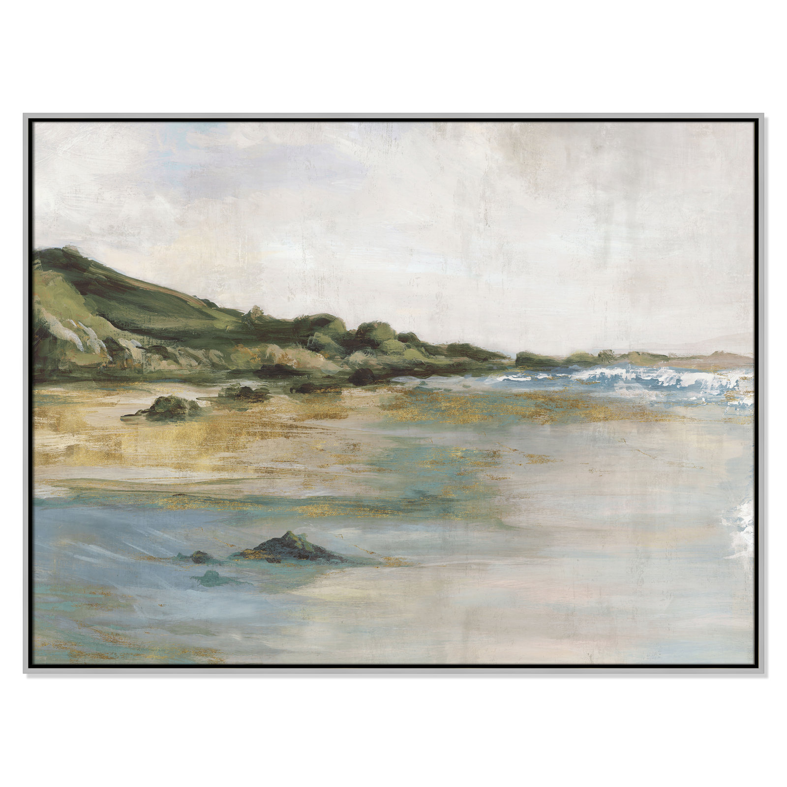 Tide’s Edge Print by , Silver, 37.5" H x 49.5" W