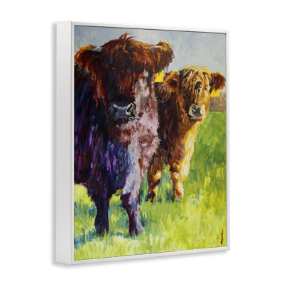 Traditional Cattles Painting  Framed Giclee Art by Mary Moores be-578