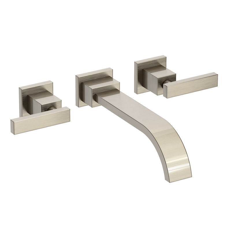 Secant Wall Mount Bathroom Faucet, Antique Nickel