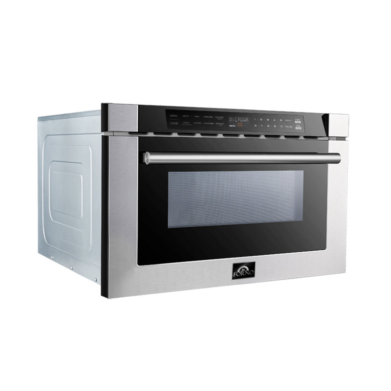 Forno Capoliveri 24-Inch Microwave Drawer, Stainless Steel, 1.2 cu.ft, 1000 Watts, Built-In, 11 Power Levels