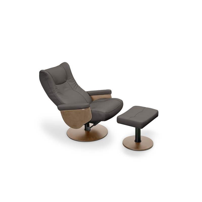 Brise Armchair Wooden Arms, Anthracite-Dark Grey, Matt Steel