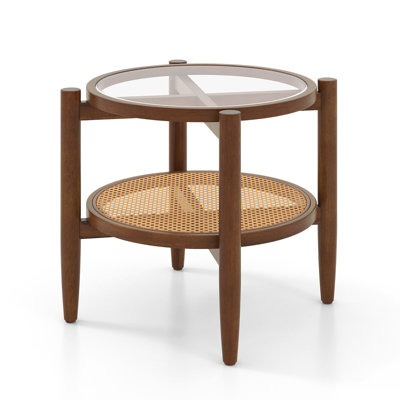 Alissandra Glass Top End Table