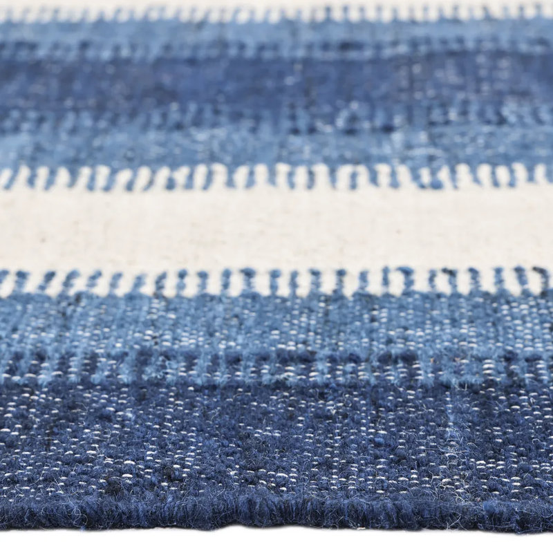 Levi Striped Area Rug in Blue, Rectangle 8' x 10'