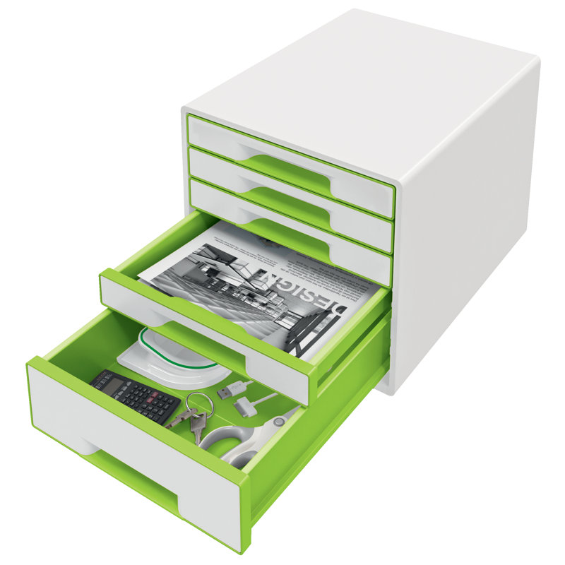 Wow Plastic Paper Organiser, White/Green
