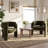 33" Wide Upholstered Modern 3-Legs Barrel Accent Chair-2043848718