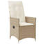 Ensemble repas 9 pièces pour patio avec coussins en rotin de polyester beige-2096483926