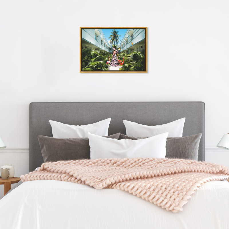 Miami déco - Photographie sur toile, Toile avec cadre doré, H 16 po x l 24 po