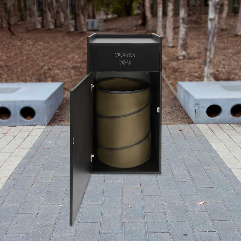 Poubelle en plastique - 30 gallons, Noir, noir, noir, noir