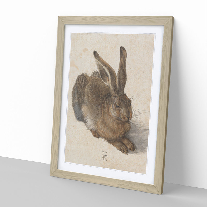 Hare by Albrecht Dürer - Framed Print, Oak Framed, 65cm H x 48cm W x 2cm D