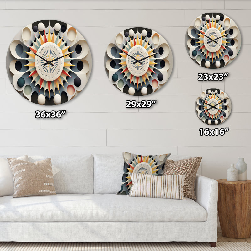 Horloge murale en métal Bertye, Grand