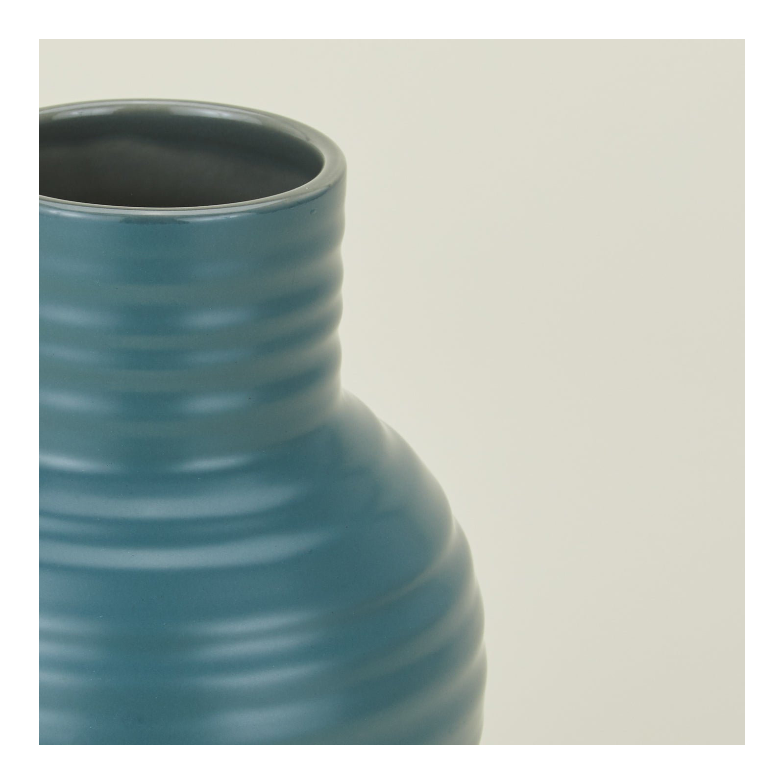 Essential Stoneware Table Vase, Blue, 7.5" H x 5.25" W x 5.25" D