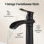 Robinet de lavabo vasque de salle de bain à un trou à poignée simple et haut avec casier escamotable Waterfall-115707348