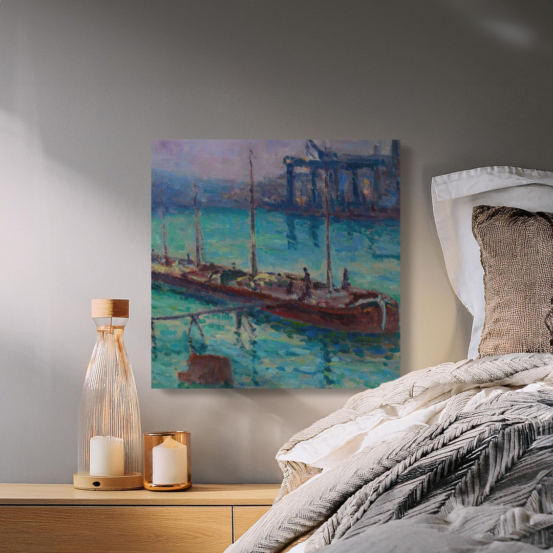 Harbor Canvas Wall Art, Dockside Scene, Gallery Wrapped Print, Archival Ink, Ready to Hang, Coastal decor, Maritime Painting, Statement