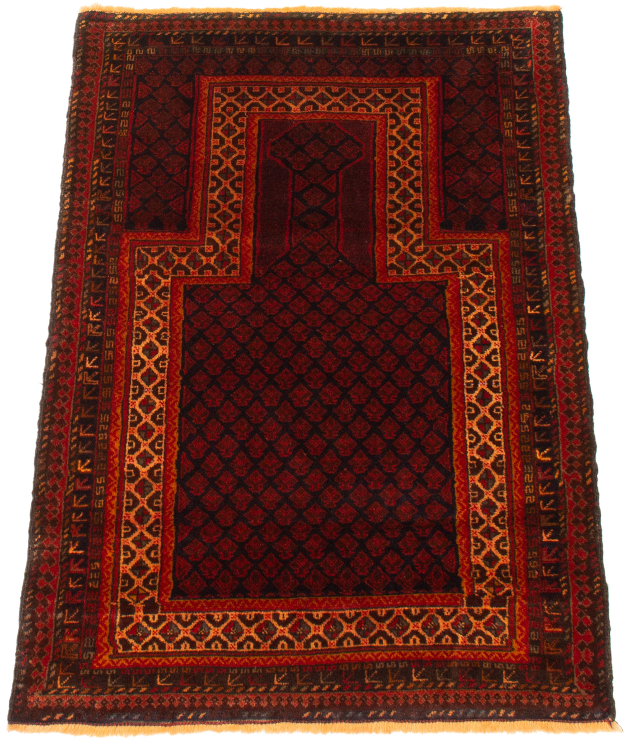 Isabelline Lynnisha Dark Red Rug 2'11