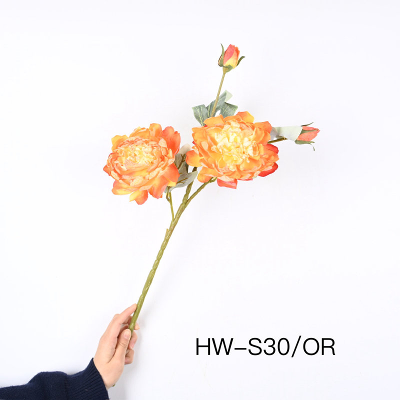 Arrangement de pivoines en soie, Orange