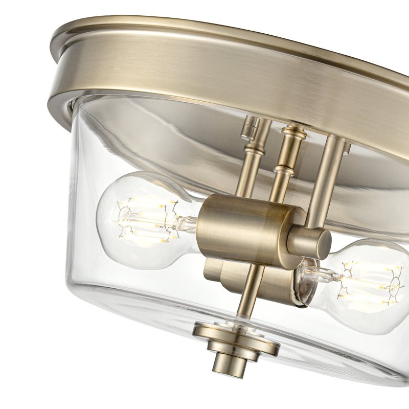 Swanson 13" 2-Light Flush Mount - Modern Gold, Brushed Gold