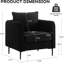 Fauteuil d'appoint 32,68 po en velours noir avec 1 coussin-723324