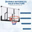 Panier de basketball mural de 48 po avec panneau en PE et cercle rouge pour jardin, garage ou extérieur