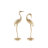 Simmonds Gold Aluminum Metal Flamingo Decorative Sculpture, Set of 2 15", 17"H