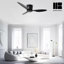 Ventilateur de plafond intérieur de 52 po à 3 pales avec télécommande, sans éclairage, moteur à courant continu réversible, noir-145286684-145286682