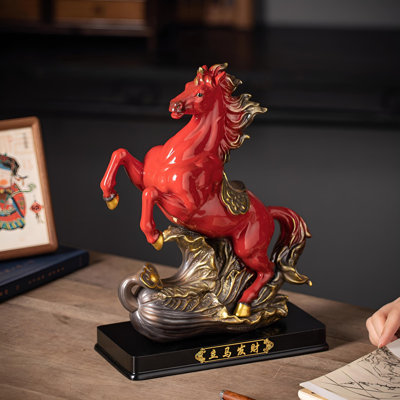Charging Fortune - Statue de cheval en céramique de haute qualité